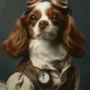 Canvas schilderij van een Engelse Toy Spaniel hond 40x60 cm
