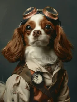 Canvas schilderij van een Engelse Toy Spaniel hond 80x120 cm