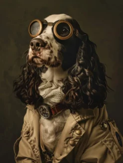Canvas schilderij van een Engelse Springer Spaniel hond 60x80 cm