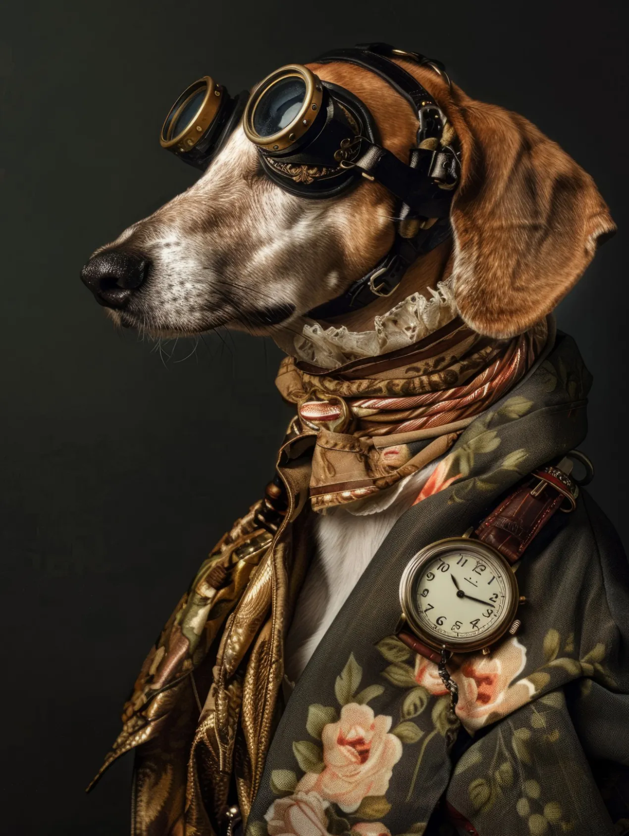 Canvas schilderij van een Engelse Foxhound 80x120 cm