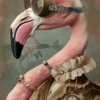 Canvas schilderij van een flamingo 40x60 cm