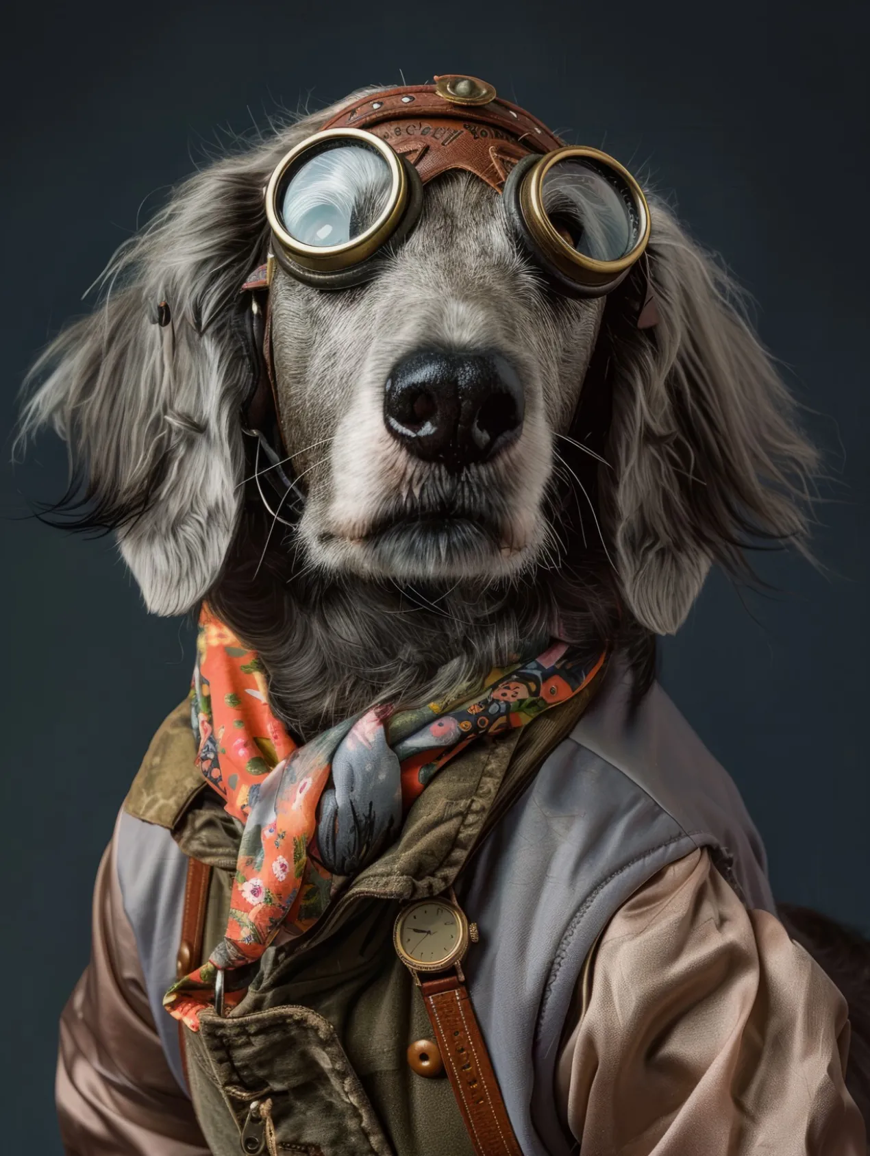Canvas schilderij van een Flat Coated Retriever 60x80 cm
