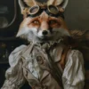 Canvas schilderij van een Fox dog 40x60 cm