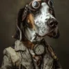 Canvas schilderij van een fTreeing Walker Coonhound 100x150 cm