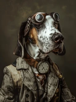 Canvas schilderij van een fTreeing Walker Coonhound 100x200 cm