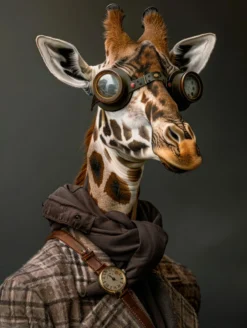 Canvas schilderij van een Giraffe 80x120 cm