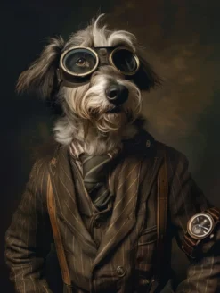 Canvas schilderij van een Gordon Setter Hond 60x80 cm