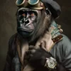 Canvas schilderij van een Gorilla 80x120 cm