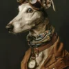 Canvas schilderij van een Greyhound 100x200 cm