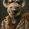 Canvas schilderij van een Hyena 100x150 cm