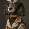 Canvas schilderij van een Ierse Waterhond 80x120 cm