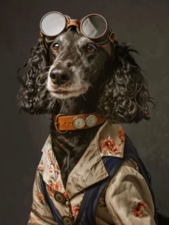 Canvas schilderij van een Ierse Waterhond 80x120 cm