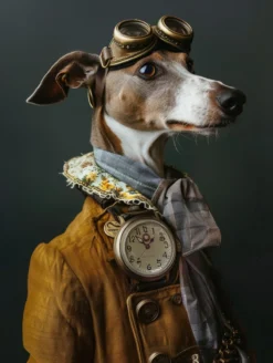 Canvas schilderij van een Italiaanse Greyhound 100x150 cm