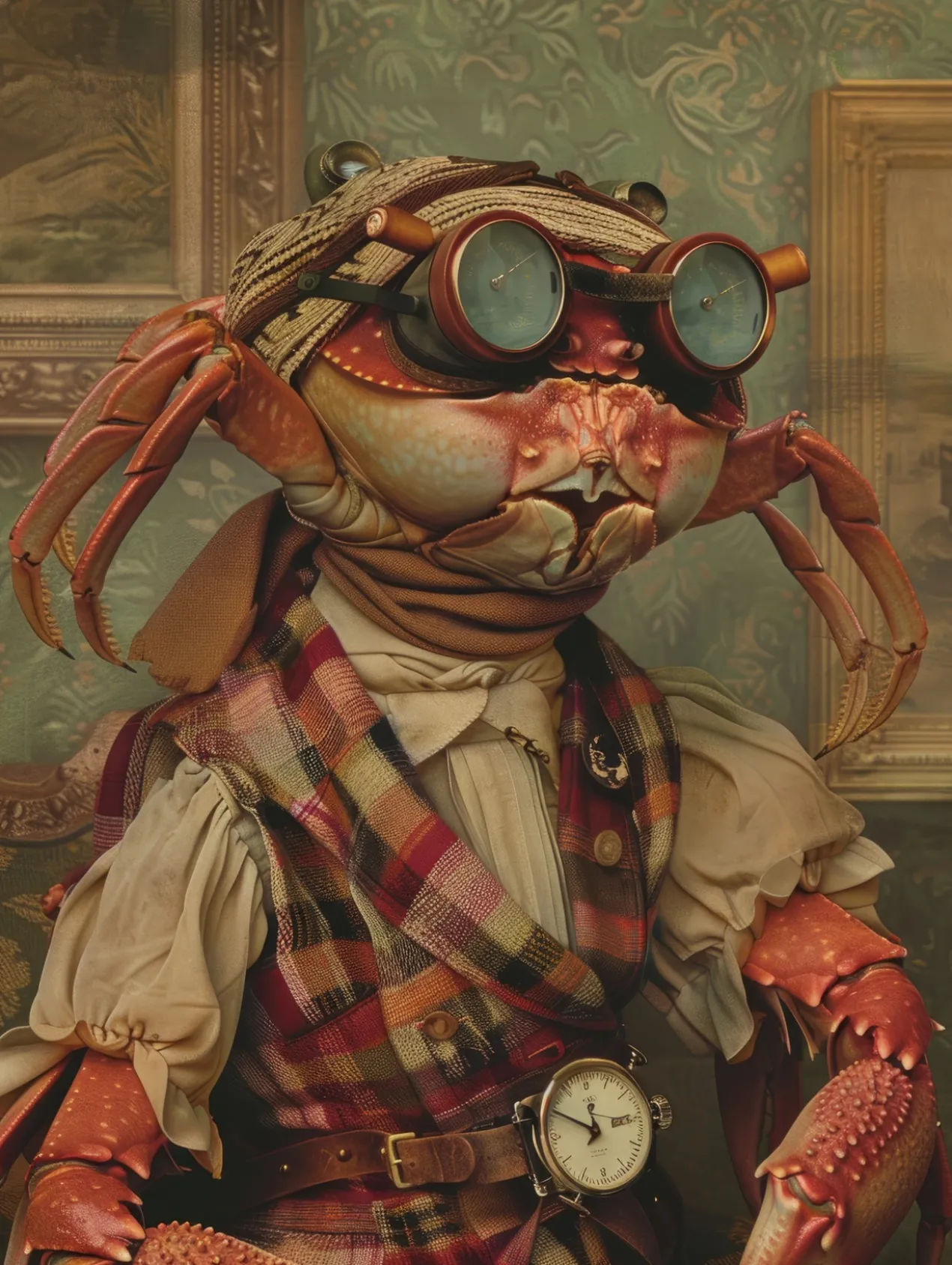 Canvas schilderij van een krab 80x120 cm