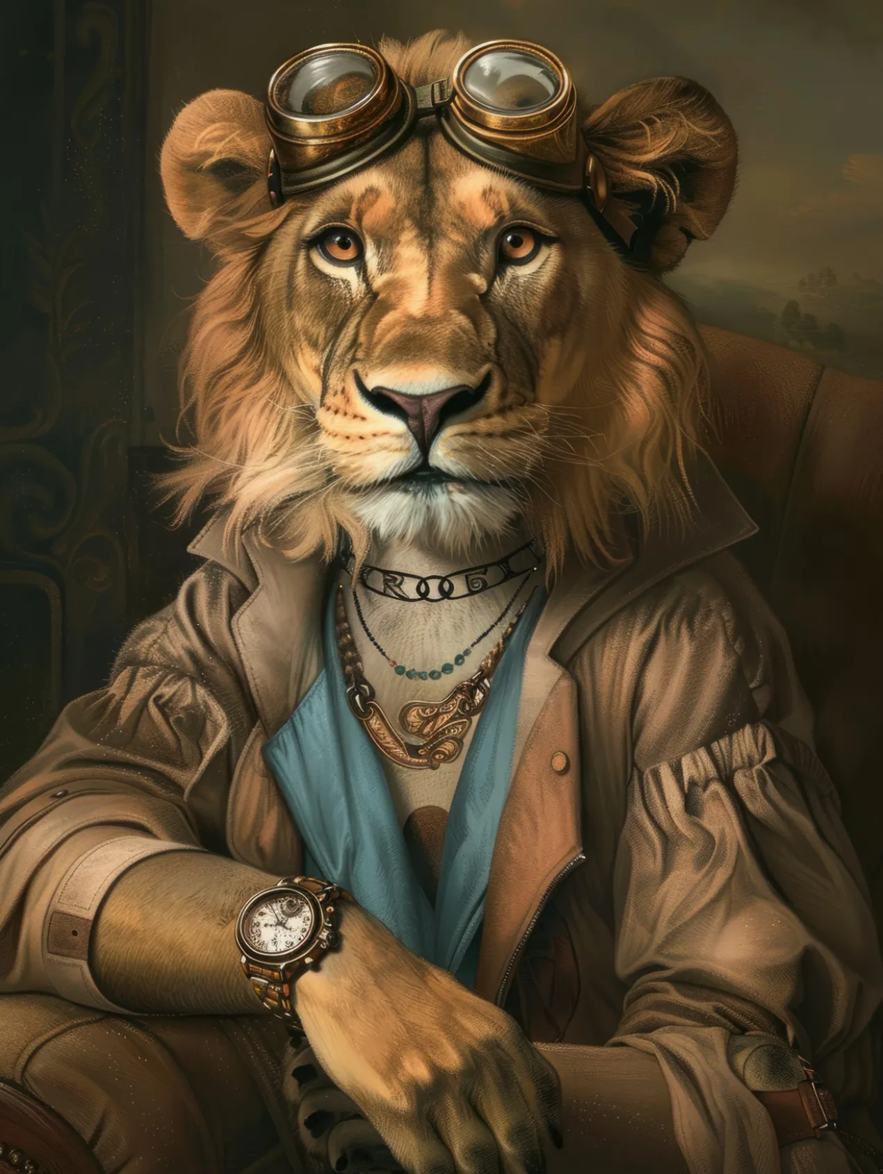Canvas schilderij van een Leeuw 100x150 cm
