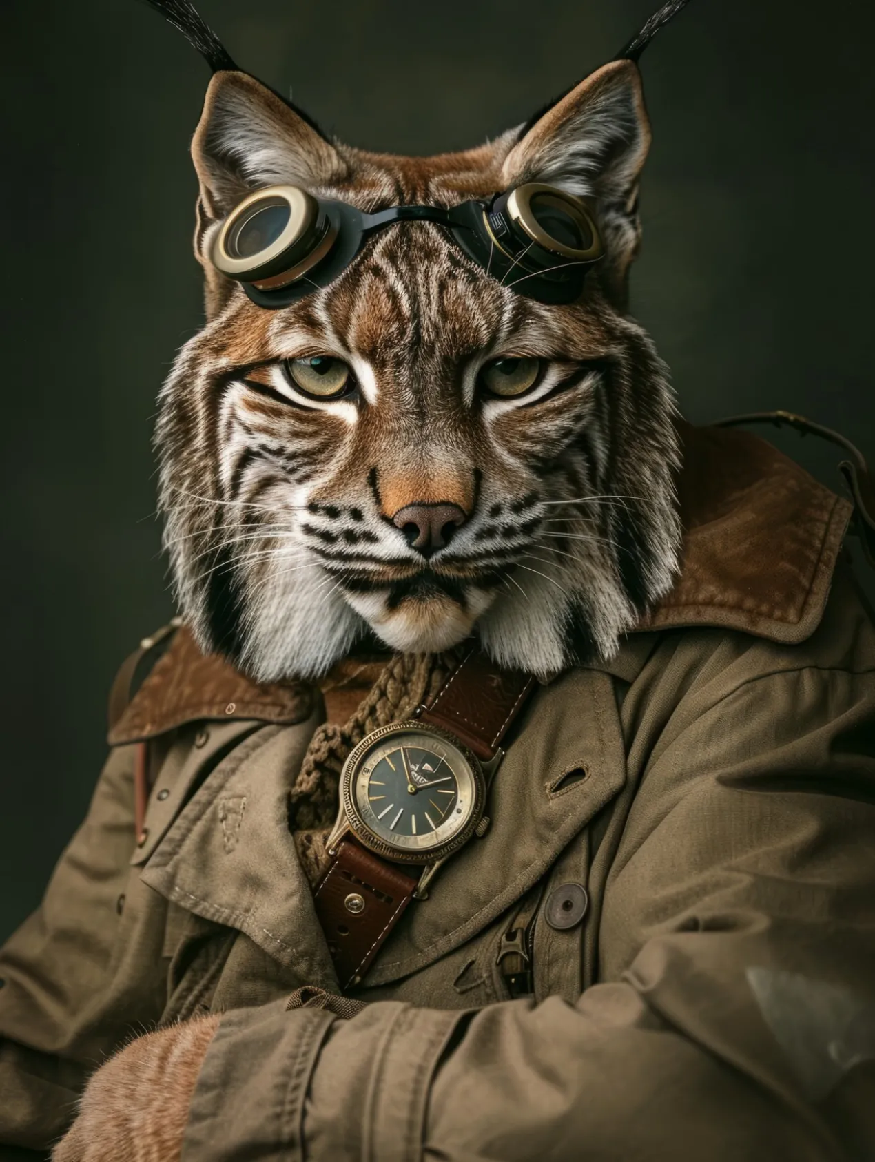 Canvas schilderij van een Lynx 60x80 cm