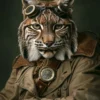 Canvas schilderij van een Lynx 100x200 cm