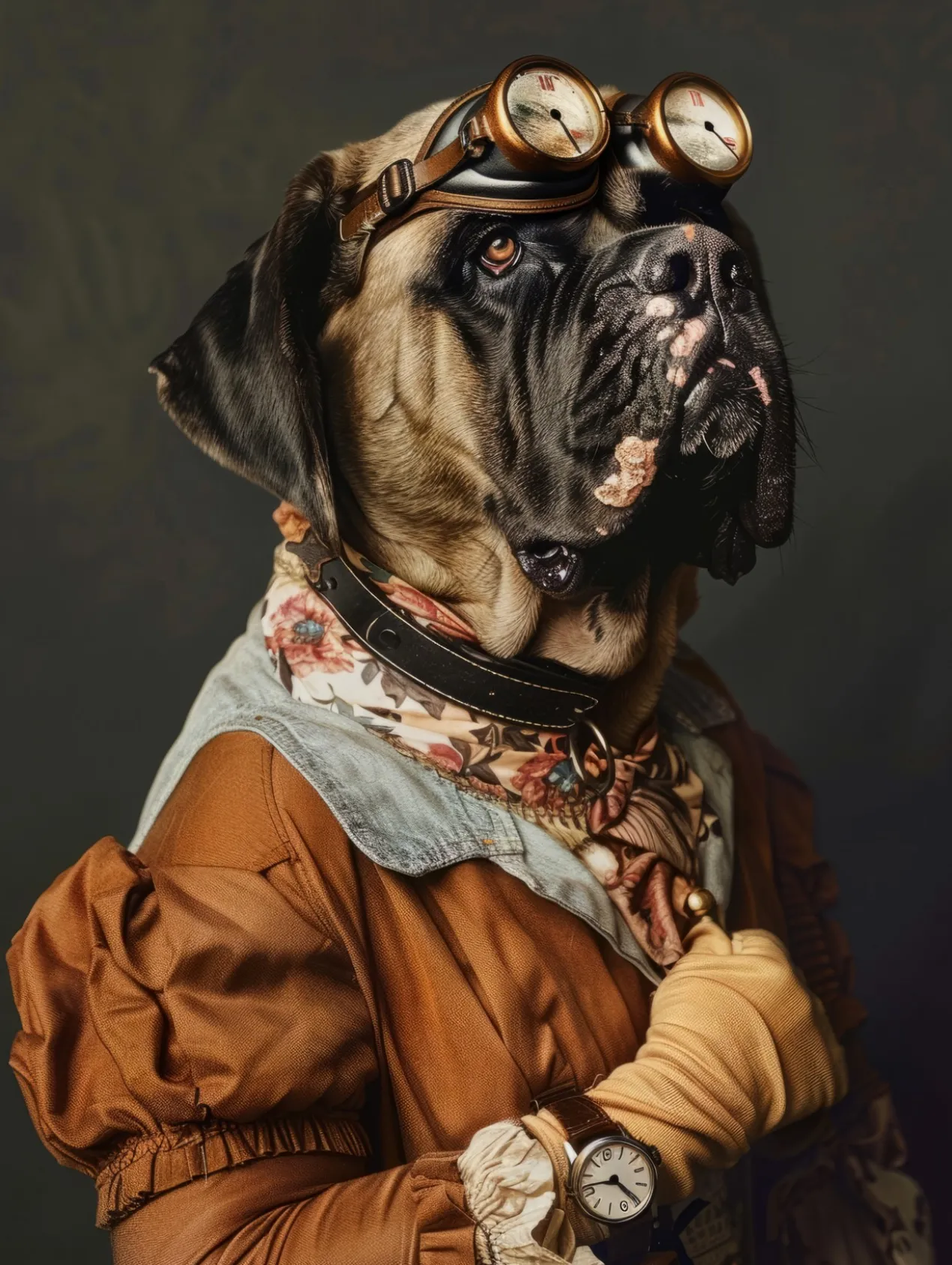 Canvas schilderij van een Mastiff hond 40x60 cm