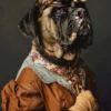 Canvas schilderij van een Mastiff hond 100x200 cm