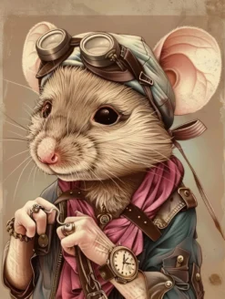 Canvas schilderij van een Muis 100x150 cm