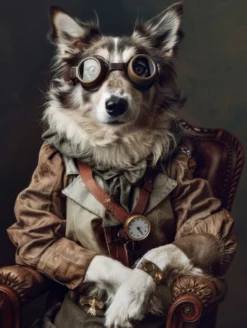 Canvas schilderij van een Noorse Lundehund 100x200 cm