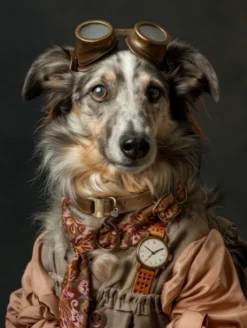Canvas schilderij van een Noorse Buhund 100x200 cm