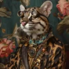 Canvas schilderij van een Ocelot 60x80 cm