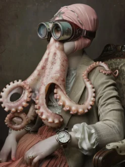 Canvas schilderij van een Octopus 100x200 cm