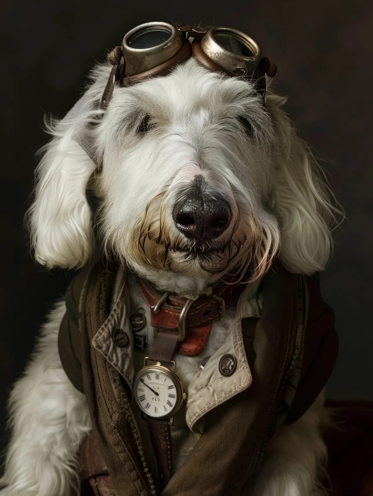 Canvas schilderij van een Old English Sheepdog 100x150 cm