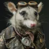 Canvas schilderij van een Opossum 60x80 cm