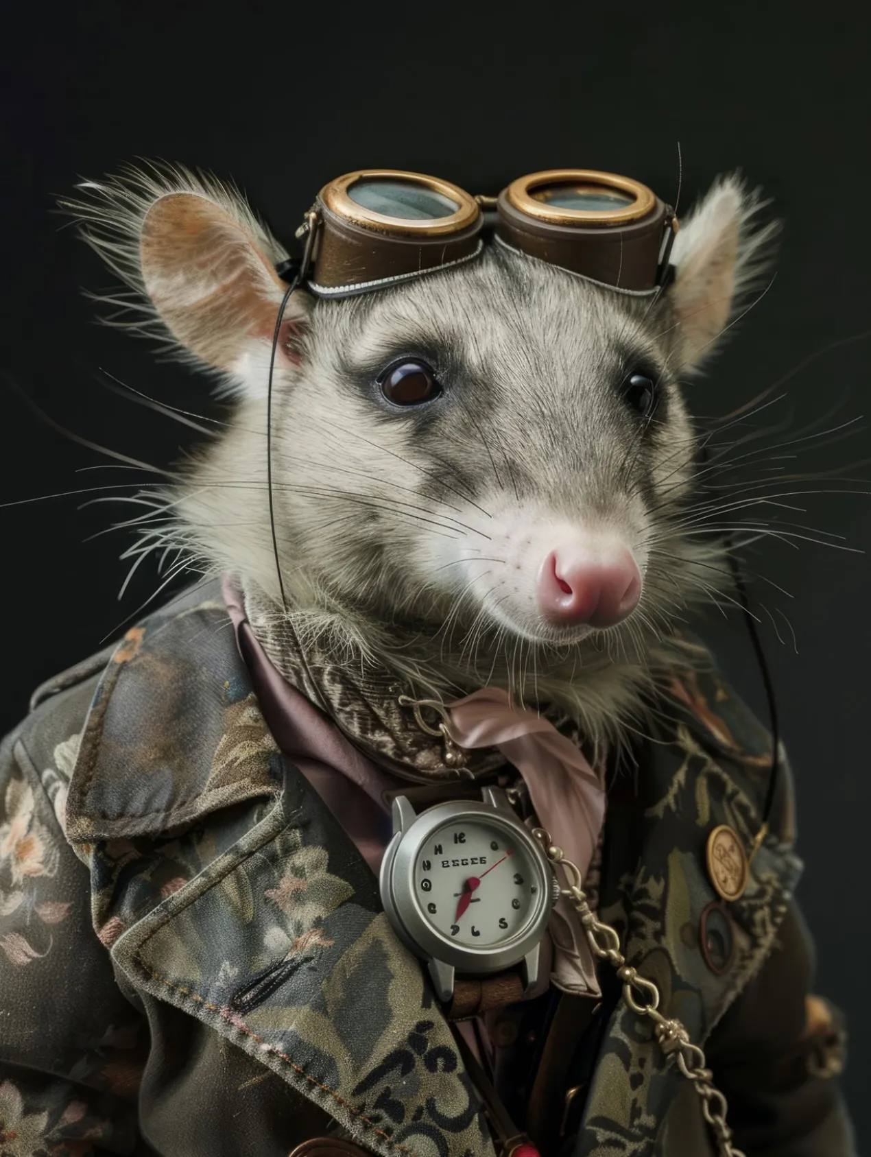 Canvas schilderij van een Opossum 100x150 cm
