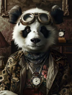 Canvas schilderij van een Panda 40x60 cm