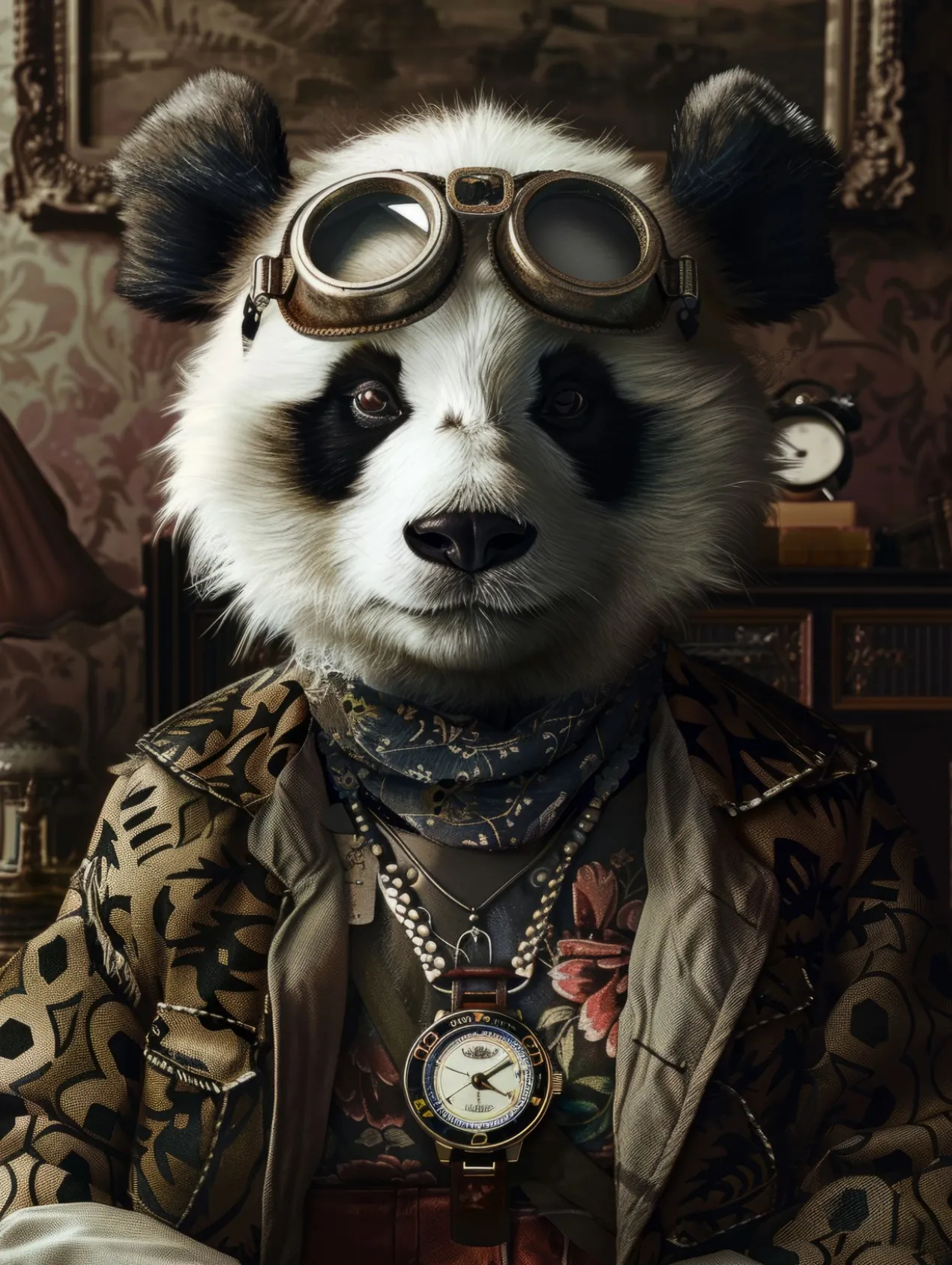 Canvas schilderij van een Panda 40x60 cm