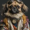 Canvas schilderij van een Pekingees hond 40x60 cm