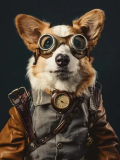 Canvas schilderij van een Pembroke Welsh Corgi 40x60 cm