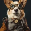 Canvas schilderij van een Pembroke Welsh Corgi 100x200 cm
