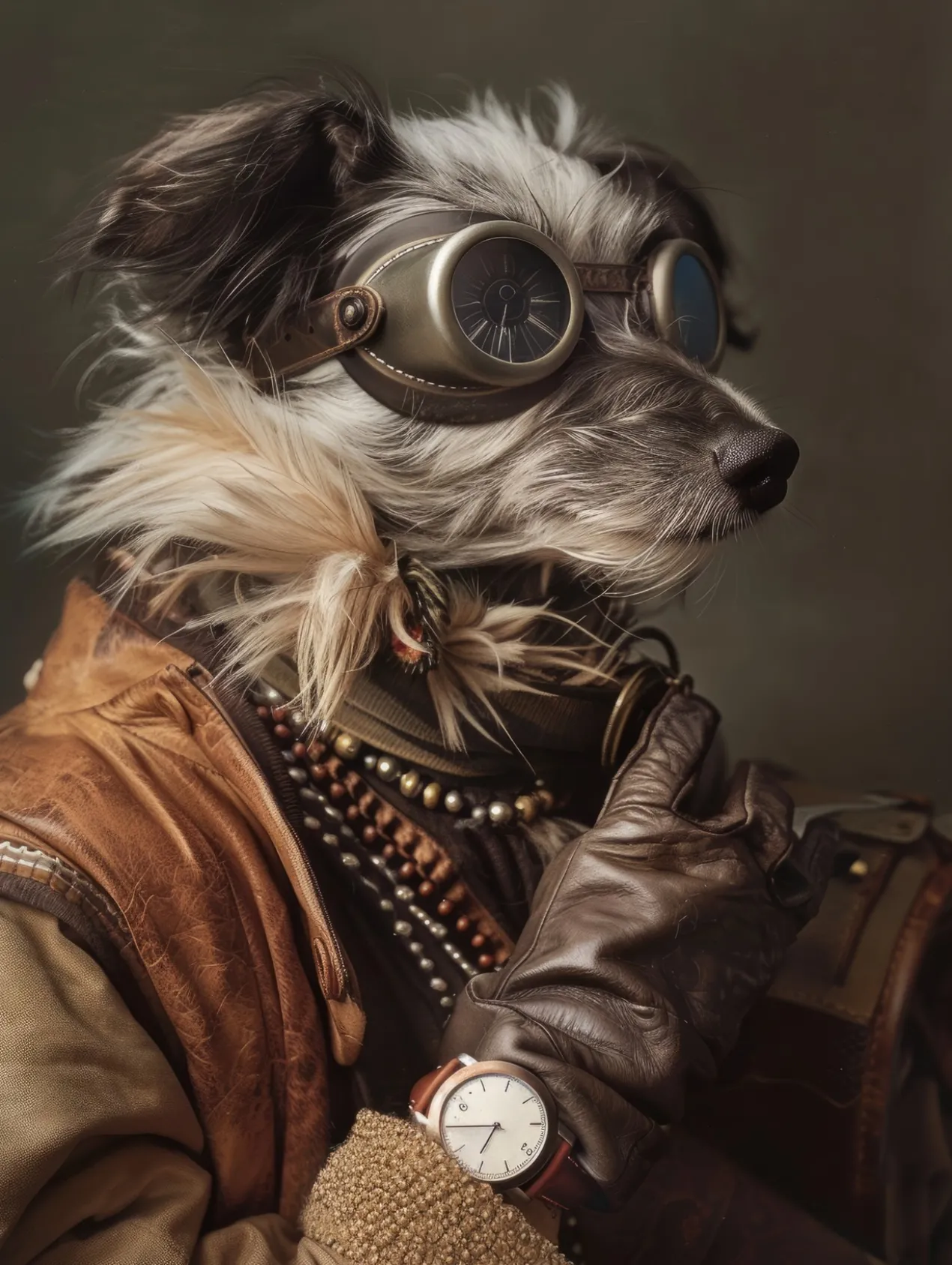 Canvas schilderij van een Petit Basset Griffon hond 40x60 cm