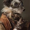 Canvas schilderij van een Petit Basset Griffon hond 60x80 cm