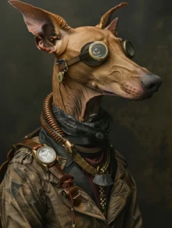 Canvas schilderij van een Pharaoh Hound 40x60 cm