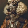 Canvas schilderij van een poedel hond 60x80 cm