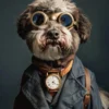 Canvas schilderij van een Portugese waterhond 80x120 cm