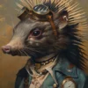 Canvas schilderij van een Porcupine hond 80x120 cm