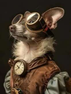 Canvas schilderij van een Rat Terrier hond 40x60 cm