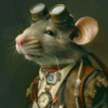 Canvas schilderij van een Rat 80x120 cm