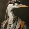 Canvas schilderij van een Reiger 60x80 cm