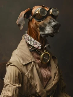 Canvas schilderij van een Rhodesian Ridgeback hond 80x120 cm