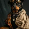 Canvas schilderij van een Rottweiler hond 80x120 cm