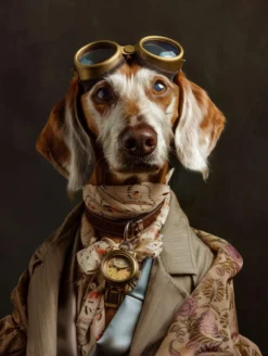Canvas schilderij van een ruwharige vizsla hond 100x150 cm