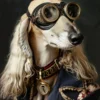 Canvas schilderij van een Saluki hond 40x60 cm
