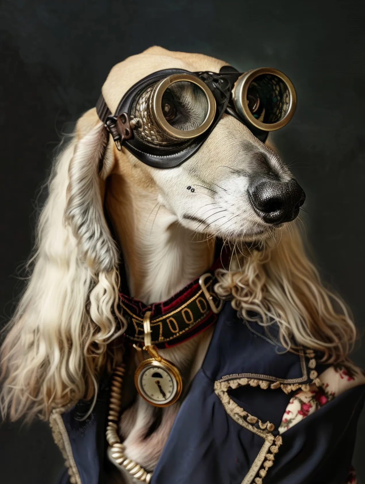 Canvas schilderij van een Saluki hond 80x120 cm